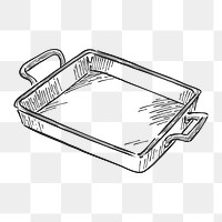 Png vintage baking tray illustration, transparent background