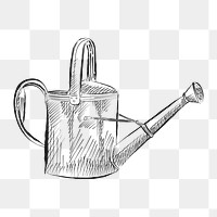 Png vintage watering can illustration, transparent background