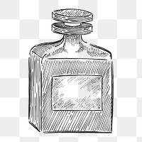 Png vintage perfume bottle illustration, transparent background