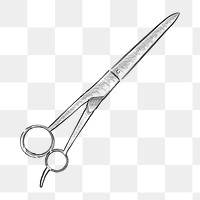 Png vintage hairdresser scissors illustration, transparent background