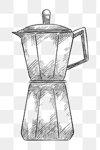 Png vintage coffee maker illustration, transparent background