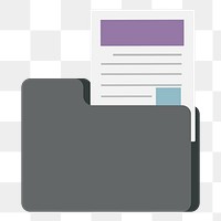 Png folder with document element, transparent background