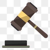 Png gavel element, transparent background