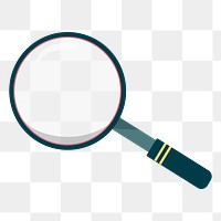 Png magnifying glass element, transparent background