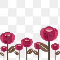 Cute tulip png border, transparent background