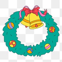 Png Christmas wreath element, transparent background