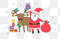 Png Santa Claus & reindeer element, transparent background