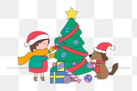 Png Decorating Christmas tree element, transparent background