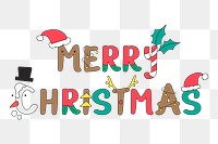 Png Merry Christmas word element, transparent background