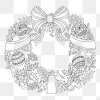 Png Decorative wreath element, transparent background