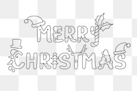 Png Merry Christmas word element, transparent background