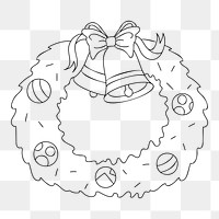 Png Christmas wreath element, transparent background