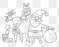 Santa Claus & Rudolph png, transparent background 