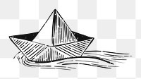 Png vintage paper ship illustration, transparent background