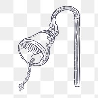 Png vintage ringing bell illustration, transparent background