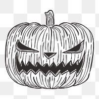 Png Halloween pumpkin illustration element, transparent background