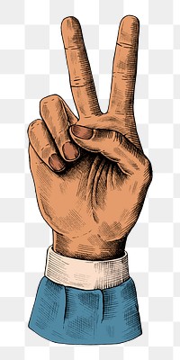 Victory sign png illustration, transparent background