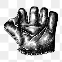 Png sports leather glove illustration, transparent background