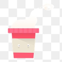 Png cute coffee cup icon, transparent background