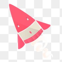 Png cute rocket ship icon, transparent background