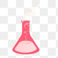 Png cute chemical flask icon, transparent background