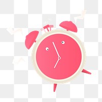 Png cute alarm clock icon, transparent background