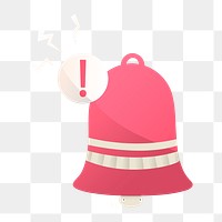 Png cute notification bell icon, transparent background