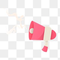 Png cute megaphone alert icon, transparent background