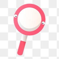 Png cute magnifying glass    icon, transparent background