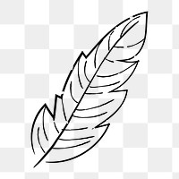 Png simple leaf doodle illustration, transparent background