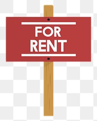 Rental sign png illustration, transparent background