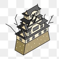 Png Himeji Castle architecture illustration, transparent background