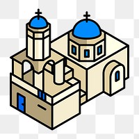 Png Santorini Greece architecture illustration, transparent background