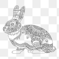 Png rabbit element, transparent background