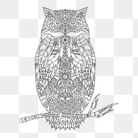 Png owl element, transparent background