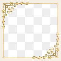 Luxury gold png frame, transparent background