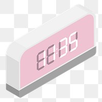 Digital alarm clock png element transparent background