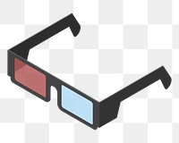 3d glasses png illustration, transparent background