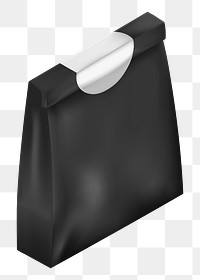 Black pouch bag png illustration, transparent background