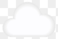 White cloud png element, transparent background