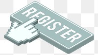 Register button png illustration, transparent background