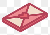 PNG Valentine's letter illustration sticker, transparent background