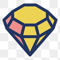 PNG diamond illustration sticker, transparent background