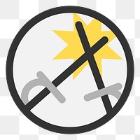 PNG fencing swords icon illustration sticker, transparent background