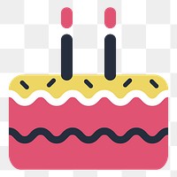 PNG birthday cake icon illustration sticker, transparent background