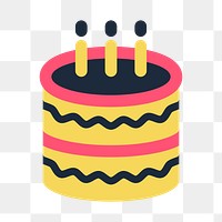 Birthday cake png sticker, transparent background