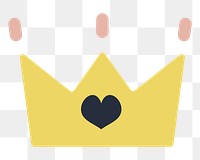 PNG crown icon illustration sticker, transparent background