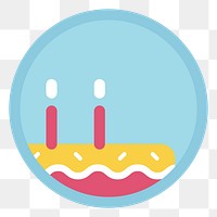 PNG birthday cake icon illustration sticker, transparent background