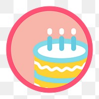 Birthday cake png sticker, transparent background