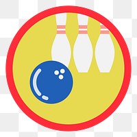 PNG bowling icon illustration sticker, transparent background